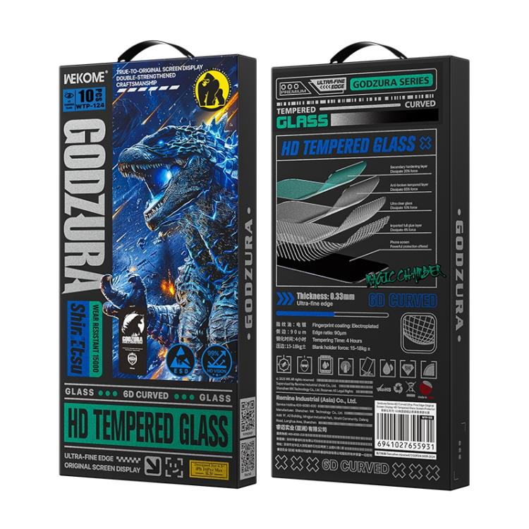 WK WTP-124 10 pezzi Pellicola in vetro temperato HD a schermo intero con bordo ultra sottile e curvatura 6D, For iPhone 17 Pro Max, For iPhone 17 Pro, For iPhone 16 Pro / 17, For iPhone Air, For iPhone 16 Pro Max, For iPhone 16 Plus / 15 Plus          ...