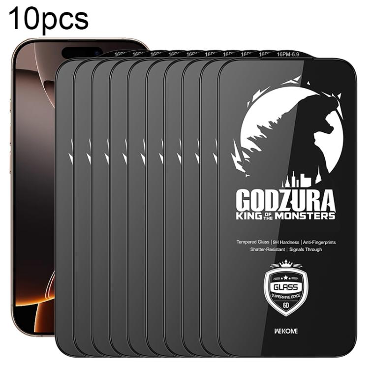 WK WTP-124 10 pezzi Pellicola in vetro temperato HD a schermo intero con bordo ultra sottile e curvatura 6D, For iPhone 17 Pro Max, For iPhone 17 Pro, For iPhone 16 Pro / 17, For iPhone Air, For iPhone 16 Pro Max, For iPhone 16 Plus / 15 Plus          ...