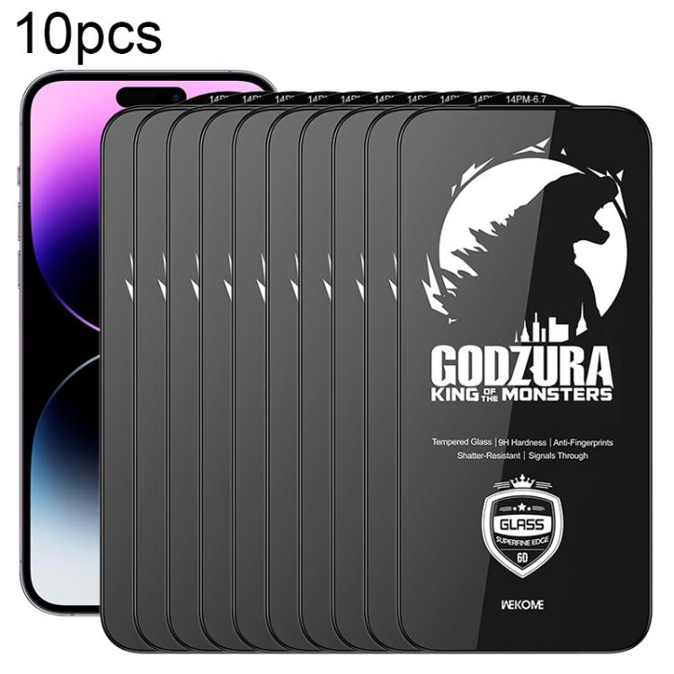 WK WTP-124 10 pezzi Pellicola in vetro temperato HD a schermo intero con bordo ultra sottile e curvatura 6D, For iPhone 17 Pro Max, For iPhone 17 Pro, For iPhone 16 Pro / 17, For iPhone Air, For iPhone 16 Pro Max, For iPhone 16 Plus / 15 Plus          ...