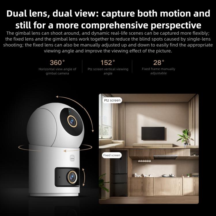Telecamera intelligente Xiaomi Mijia originale con doppia lente PTZ a 360 gradi, rilevamento AI, 5 MP, WiFi 6, per la sicurezza domestica e compatibile con l'app Mi Home., Xiaomi Mijia Smart Camera 4 Dual Lens