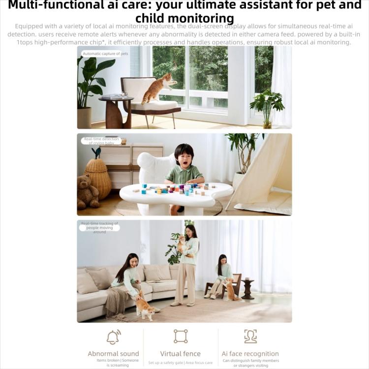 Telecamera intelligente Xiaomi Mijia originale con doppia lente PTZ a 360 gradi, rilevamento AI, 5 MP, WiFi 6, per la sicurezza domestica e compatibile con l'app Mi Home., Xiaomi Mijia Smart Camera 4 Dual Lens