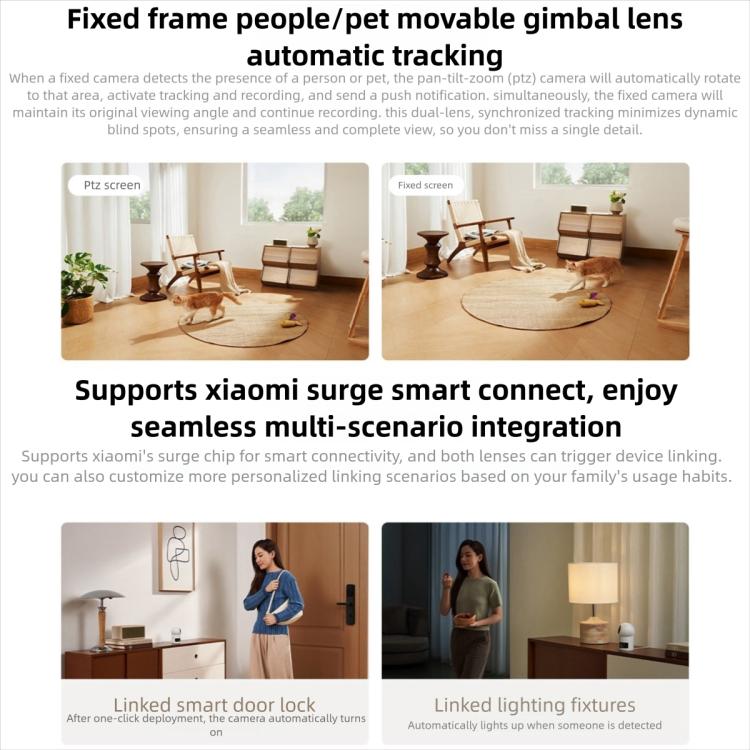 Telecamera intelligente Xiaomi Mijia originale con doppia lente PTZ a 360 gradi, rilevamento AI, 5 MP, WiFi 6, per la sicurezza domestica e compatibile con l'app Mi Home., Xiaomi Mijia Smart Camera 4 Dual Lens