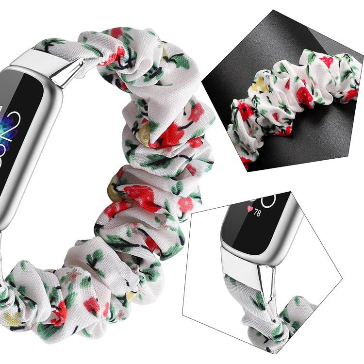 Cinturino per orologio xDfind in poliestere elastico a forma di ghirlanda per Fitbit Luxe, S, L