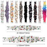 Cinturino per orologio xDfind in poliestere elastico a forma di ghirlanda per Fitbit Luxe, S, L