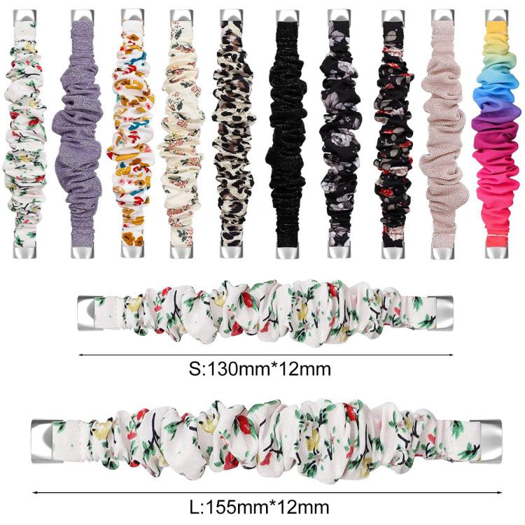 Cinturino per orologio xDfind in poliestere elastico a forma di ghirlanda per Fitbit Luxe, S, L