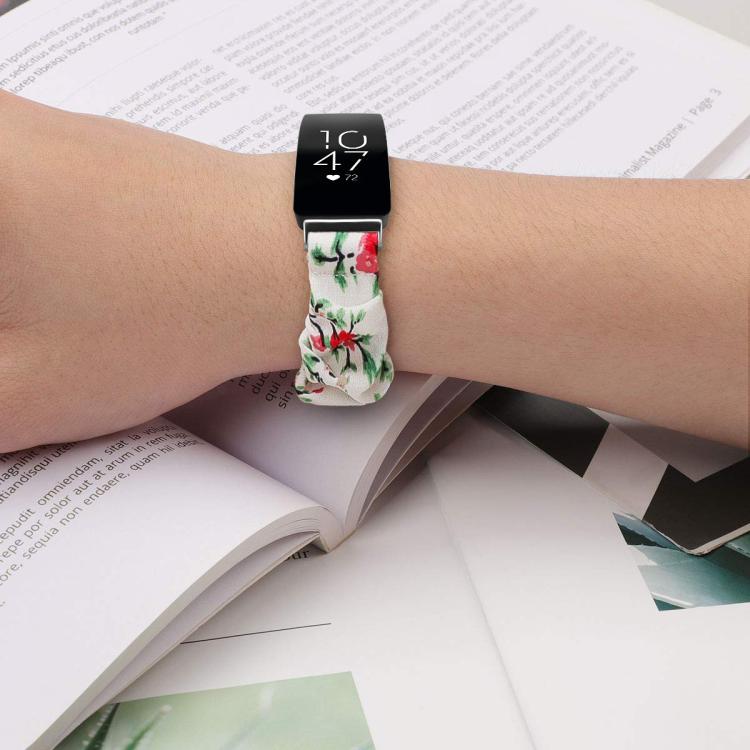 Cinturino per orologio xDfind in poliestere elastico a forma di ghirlanda per Fitbit Inspire, S, L