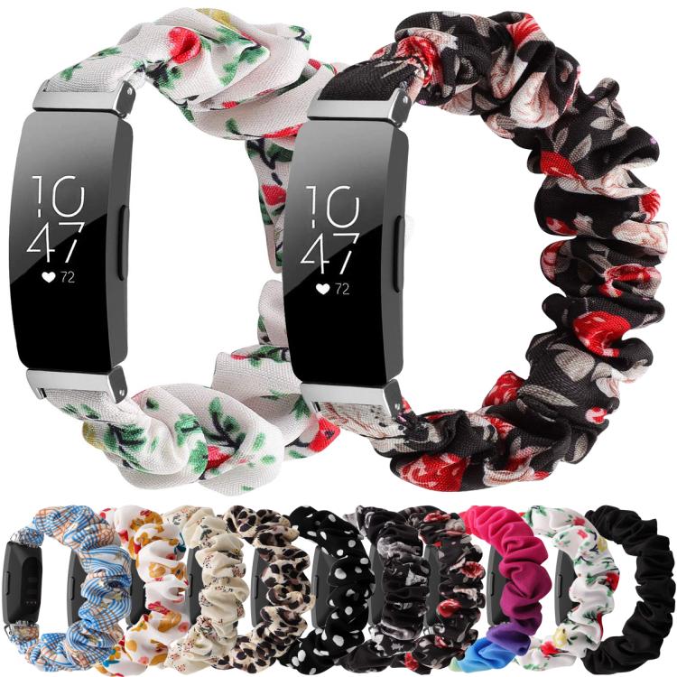 Cinturino per orologio xDfind in poliestere elastico a forma di ghirlanda per Fitbit Inspire, S, L