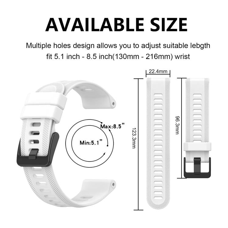 Cinturino per orologio in silicone tinta unita con fibbia nera xDfind, For Garmin Forerunner 955