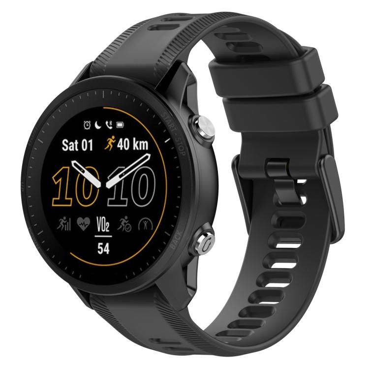 Cinturino per orologio in silicone tinta unita con fibbia nera xDfind, For Garmin Forerunner 955