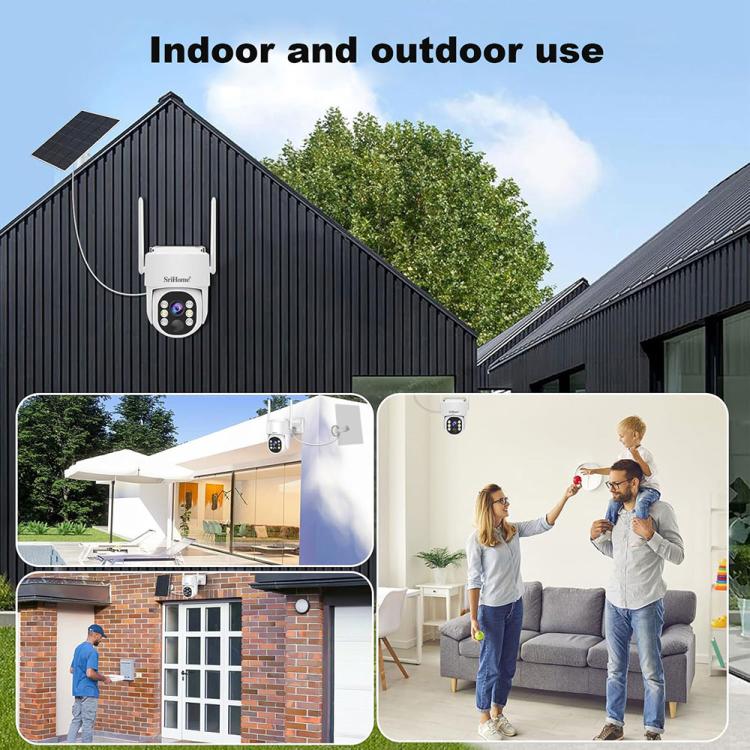Sistema di videosorveglianza wireless SriHome DH005 da 4 MP 2K a basso consumo energetico con pannello solare, DH005