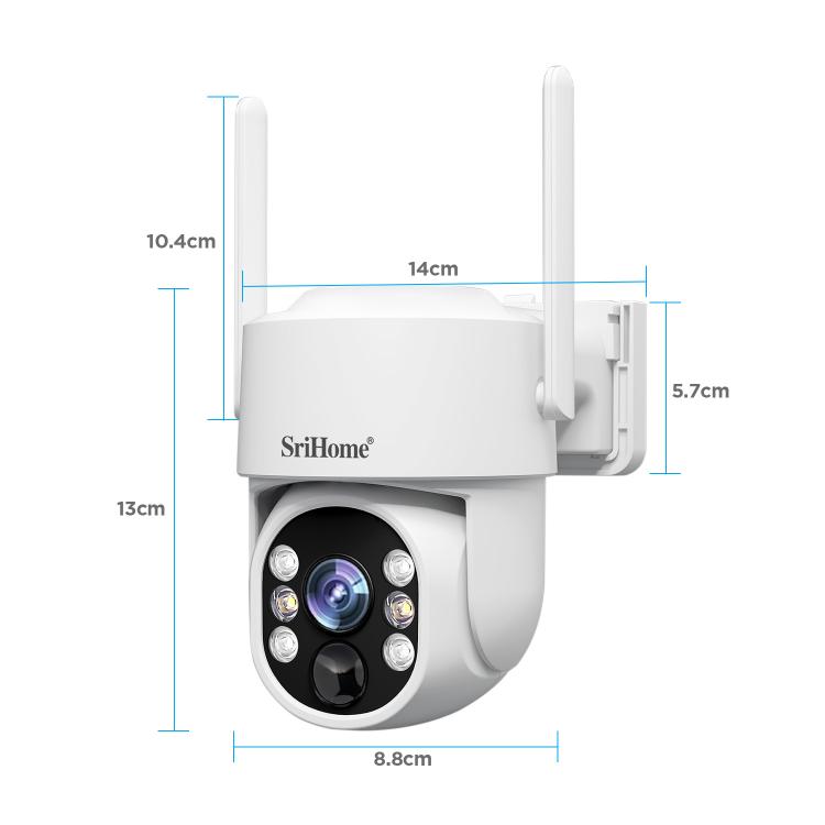 Sistema di videosorveglianza wireless SriHome DH005 da 4 MP 2K a basso consumo energetico con pannello solare, DH005