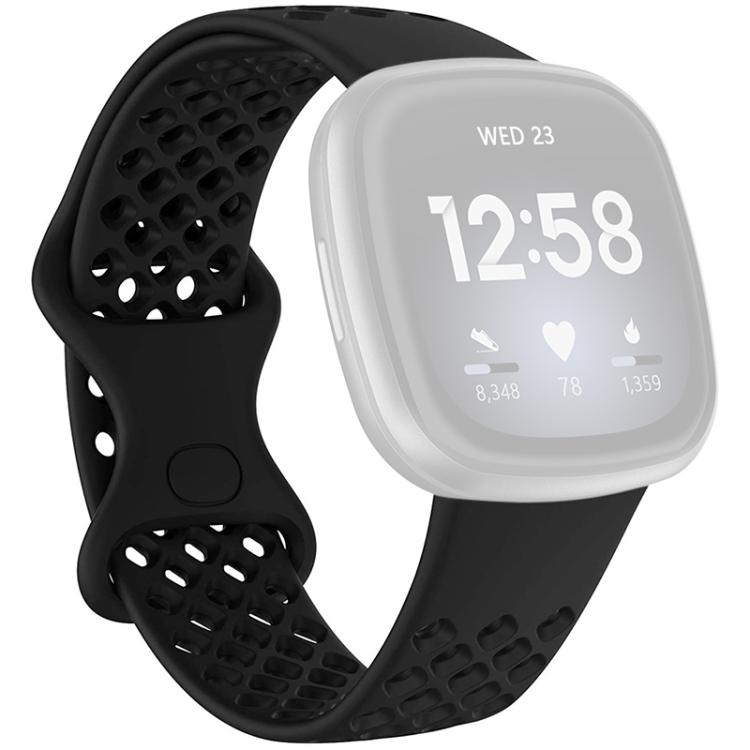 Cinturino per orologio xDfind in silicone traspirante con fori, tinta unita, per Fitbit Versa 3 / Sense, S, L