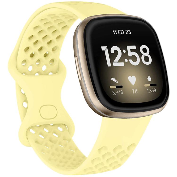 Cinturino per orologio xDfind in silicone traspirante con fori, tinta unita, per Fitbit Versa 3 / Sense, S, L