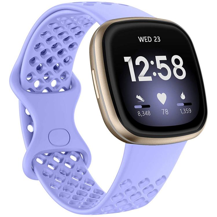 Cinturino per orologio xDfind in silicone traspirante con fori, tinta unita, per Fitbit Versa 3 / Sense, S, L