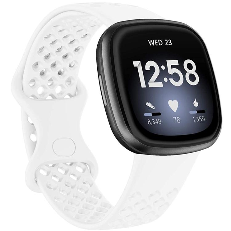 Cinturino per orologio xDfind in silicone traspirante con fori, tinta unita, per Fitbit Versa 3 / Sense, S, L