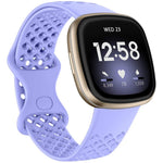 Cinturino per orologio xDfind in silicone traspirante con fori, tinta unita, per Fitbit Versa 3 / Sense, S, L