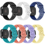Cinturino per orologio xDfind in silicone traspirante con fori, tinta unita, per Fitbit Versa 3 / Sense, S, L