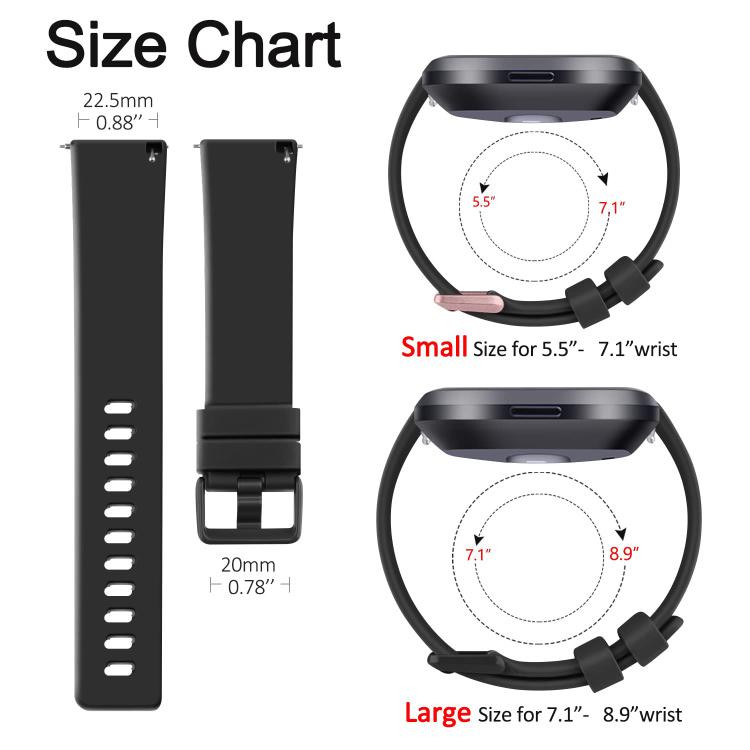 Cinturino per orologio xDfind in silicone tinta unita per Fitbit Versa 2, L