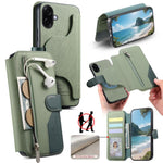 Portafoglio in pelle con cerniera, protezione antifurto MagSafe RFID in tessuto twill, custodia per telefono con cerniera., For Galaxy A57 5G, For Galaxy A37 5G / A36 5G, For Galaxy A17 4G / 5G, For Galaxy A07 4G / 5G