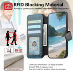 Portafoglio in pelle con cerniera, protezione antifurto MagSafe RFID in tessuto twill, custodia per telefono con cerniera., For Galaxy A13 4G, For Galaxy A13 5G