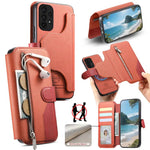 Portafoglio in pelle con cerniera, protezione antifurto MagSafe RFID in tessuto twill, custodia per telefono con cerniera., For Galaxy A13 4G, For Galaxy A13 5G