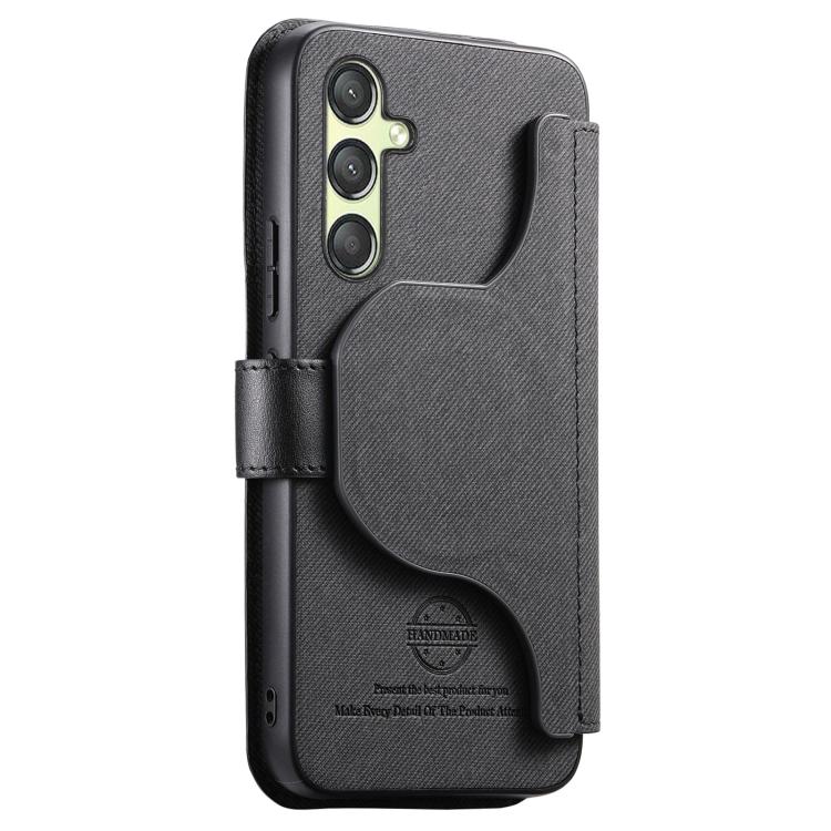 Portafoglio in pelle con cerniera, protezione antifurto MagSafe RFID in tessuto twill, custodia per telefono con cerniera., For Galaxy A15 4G / 5G, For Galaxy A55 5G, For Galaxy A35 5G, For Galaxy A05s