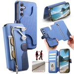 Portafoglio in pelle con cerniera, protezione antifurto MagSafe RFID in tessuto twill, custodia per telefono con cerniera., For Galaxy A54 5G, For Galaxy A04, For Galaxy A53 5G, For Galaxy A33 5G