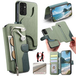 Portafoglio in pelle con cerniera, protezione antifurto MagSafe RFID in tessuto twill, custodia per telefono con cerniera., For Galaxy A13 4G, For Galaxy A13 5G