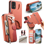 Portafoglio in pelle con cerniera, protezione antifurto MagSafe RFID in tessuto twill, custodia per telefono con cerniera., For Galaxy A54 5G, For Galaxy A04, For Galaxy A53 5G, For Galaxy A33 5G