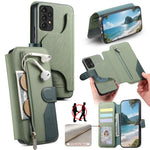 Portafoglio in pelle con cerniera, protezione antifurto MagSafe RFID in tessuto twill, custodia per telefono con cerniera., For Galaxy A54 5G, For Galaxy A04, For Galaxy A53 5G, For Galaxy A33 5G