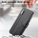 Portafoglio in pelle con cerniera, protezione antifurto MagSafe RFID in tessuto twill, custodia per telefono con cerniera., For Galaxy A56 5G, For Galaxy A26 5G, For Galaxy A16 4G / 5G, For Galaxy A06 4G