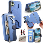 Portafoglio in pelle con cerniera, protezione antifurto MagSafe RFID in tessuto twill, custodia per telefono con cerniera., For Galaxy A54 5G, For Galaxy A04, For Galaxy A53 5G, For Galaxy A33 5G