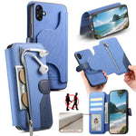 Portafoglio in pelle con cerniera, protezione antifurto MagSafe RFID in tessuto twill, custodia per telefono con cerniera., For Galaxy A25 5G, For Galaxy A04e / M04 / F04, For Galaxy A14 4G / 5G, For Galaxy A24 5G