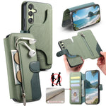 Portafoglio in pelle con cerniera, protezione antifurto MagSafe RFID in tessuto twill, custodia per telefono con cerniera., For Galaxy A15 4G / 5G, For Galaxy A55 5G, For Galaxy A35 5G, For Galaxy A05s