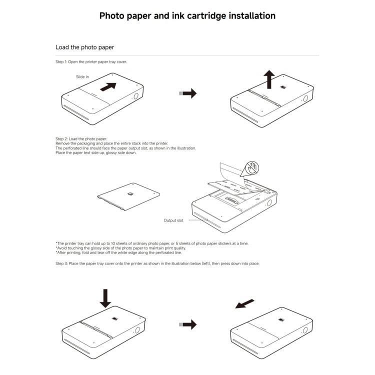 50 fogli di carta fotografica originale Xiaomi Mijia Pocket per la stampa, Xiaomi Mijia Pocket Printing Photo Paper