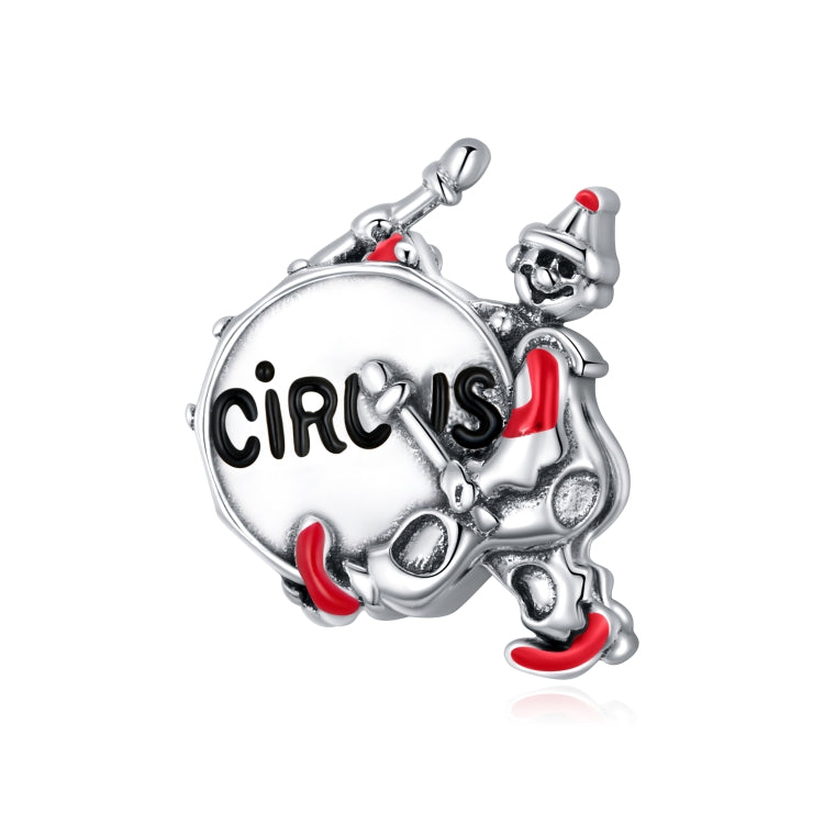 Accessori per collana braccialetto fai-da-te con perline di clown in argento sterling S925, Drumming Clown