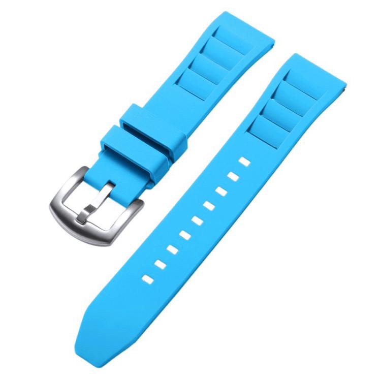 Cinturino per orologio in silicone con fibbia argentata a sgancio rapido xDfind, 20mm, 22mm