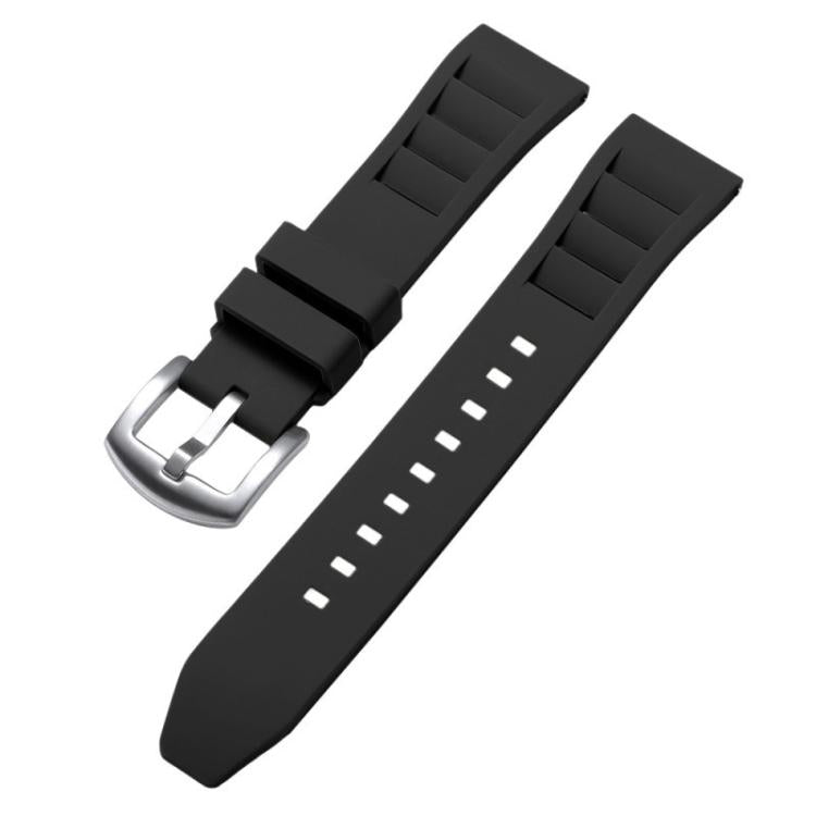 Cinturino per orologio in silicone con fibbia argentata a sgancio rapido xDfind, 20mm, 22mm