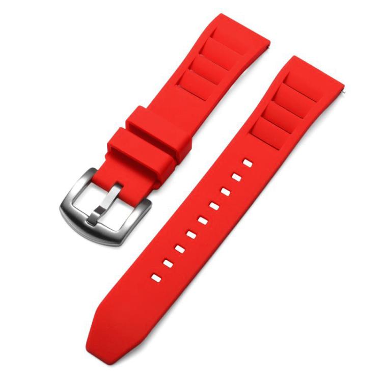 Cinturino per orologio in silicone con fibbia argentata a sgancio rapido xDfind, 20mm, 22mm