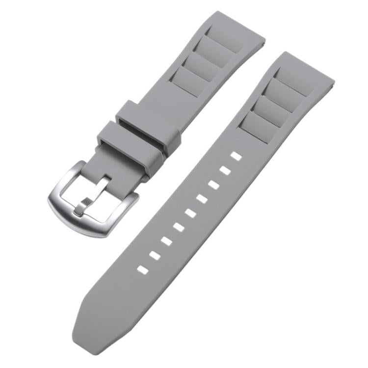 Cinturino per orologio in silicone con fibbia argentata a sgancio rapido xDfind, 20mm, 22mm
