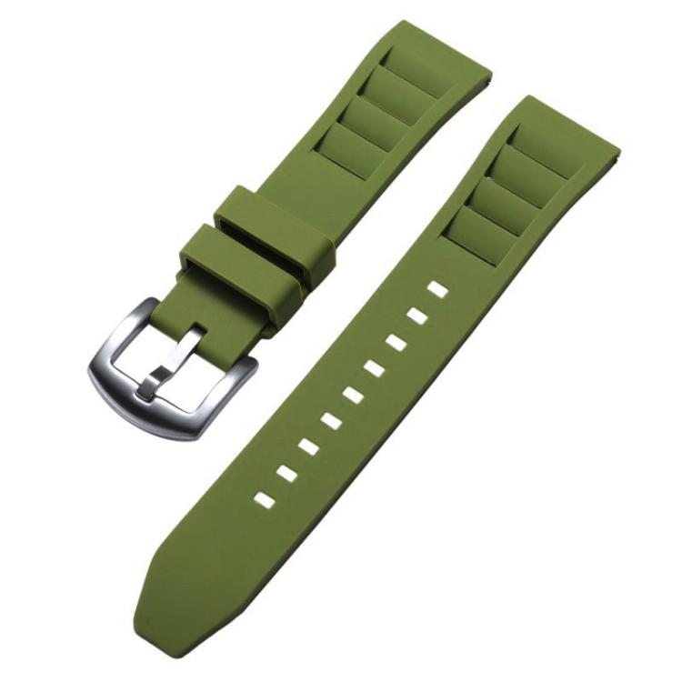 Cinturino per orologio in silicone con fibbia argentata a sgancio rapido xDfind, 20mm, 22mm