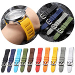 Cinturino per orologio in silicone con fibbia argentata a sgancio rapido xDfind, 20mm, 22mm