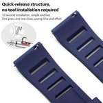 Cinturino per orologio in silicone con fibbia argentata a sgancio rapido xDfind, 20mm, 22mm