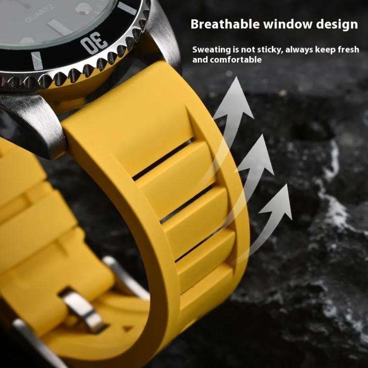 Cinturino per orologio in silicone con fibbia argentata a sgancio rapido xDfind, 20mm, 22mm