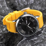 Cinturino per orologio in silicone con fibbia argentata a sgancio rapido xDfind, 20mm, 22mm