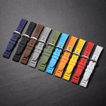 Cinturino per orologio in silicone con fibbia argentata a sgancio rapido xDfind, 20mm, 22mm