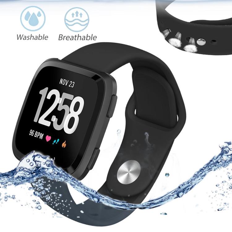 Cinturino in silicone tinta unita con fibbia a rivetto xDfind per Fitbit Versa 2 / Versa / Versa Lite, S