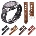 Cinturino per orologio xDfind in vera pelle traspirante con fibbia argentata a tre fori e tre fori., 20mm, 22mm, 24mm