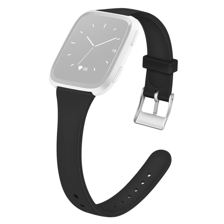 Cinturino in silicone sottile a tinta unita con fibbia argentata xDfind per Fitbit Versa 2 / Versa / Versa Lite, S, L