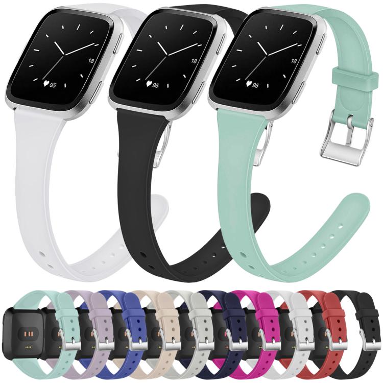 Cinturino in silicone sottile a tinta unita con fibbia argentata xDfind per Fitbit Versa 2 / Versa / Versa Lite, S, L